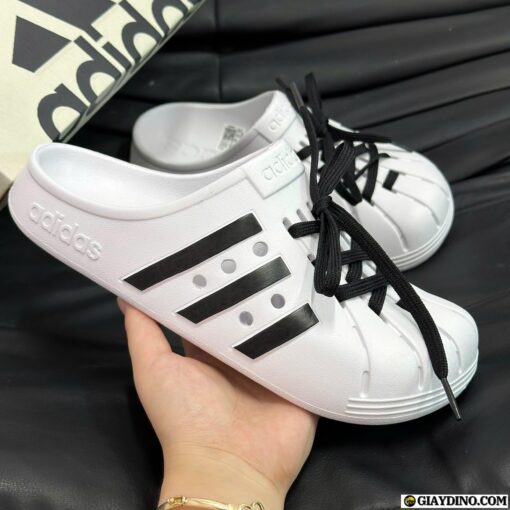 Dép Adidas Adilette Clogs White Black FY8970