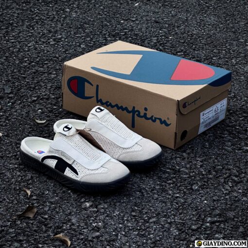 Giày Champion T-Trainer Mule Cream Black