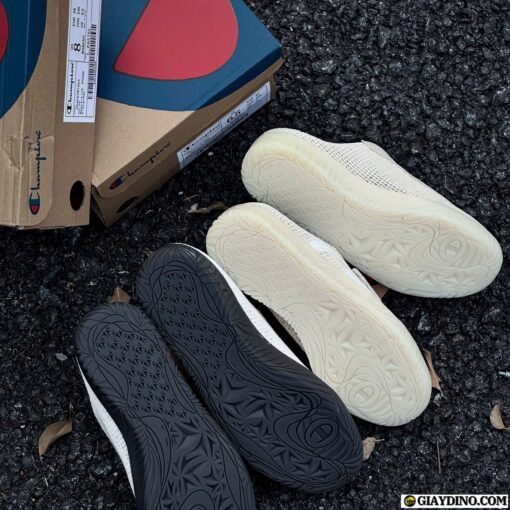 Giày Champion T-Trainer Mule Cream White Black