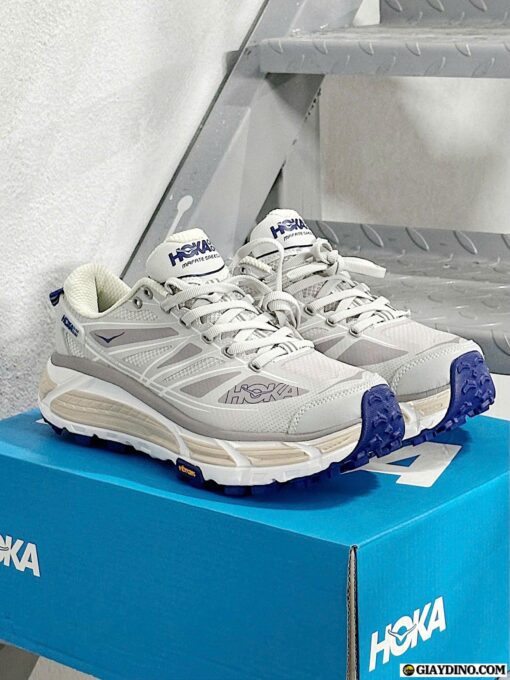Giày Hoka One One Mafate Speed 2 Grey Silver Blue Xanh Dương