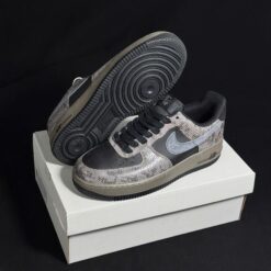 Giày Nike Air Force 1 Low Snakeskin Black Silver