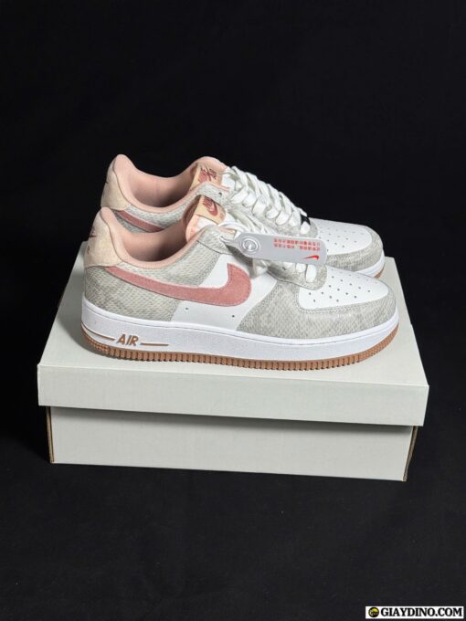 Giày Nike Air Force 1 Low Snakeskin Trắng Hồng