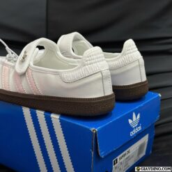 Giày Adidas Samba Trắng Ngọc Hồng Quai Ngang