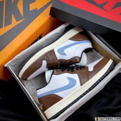Giày Air Jordan 1 Retro Brown Blue Grey Trắng Xanh Dương