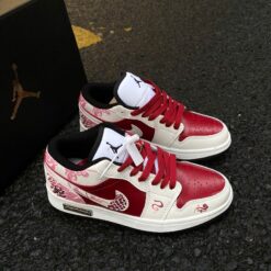 Giày Jordan 1 Year Of Snake Steampuppet White Red Cổ Thấp