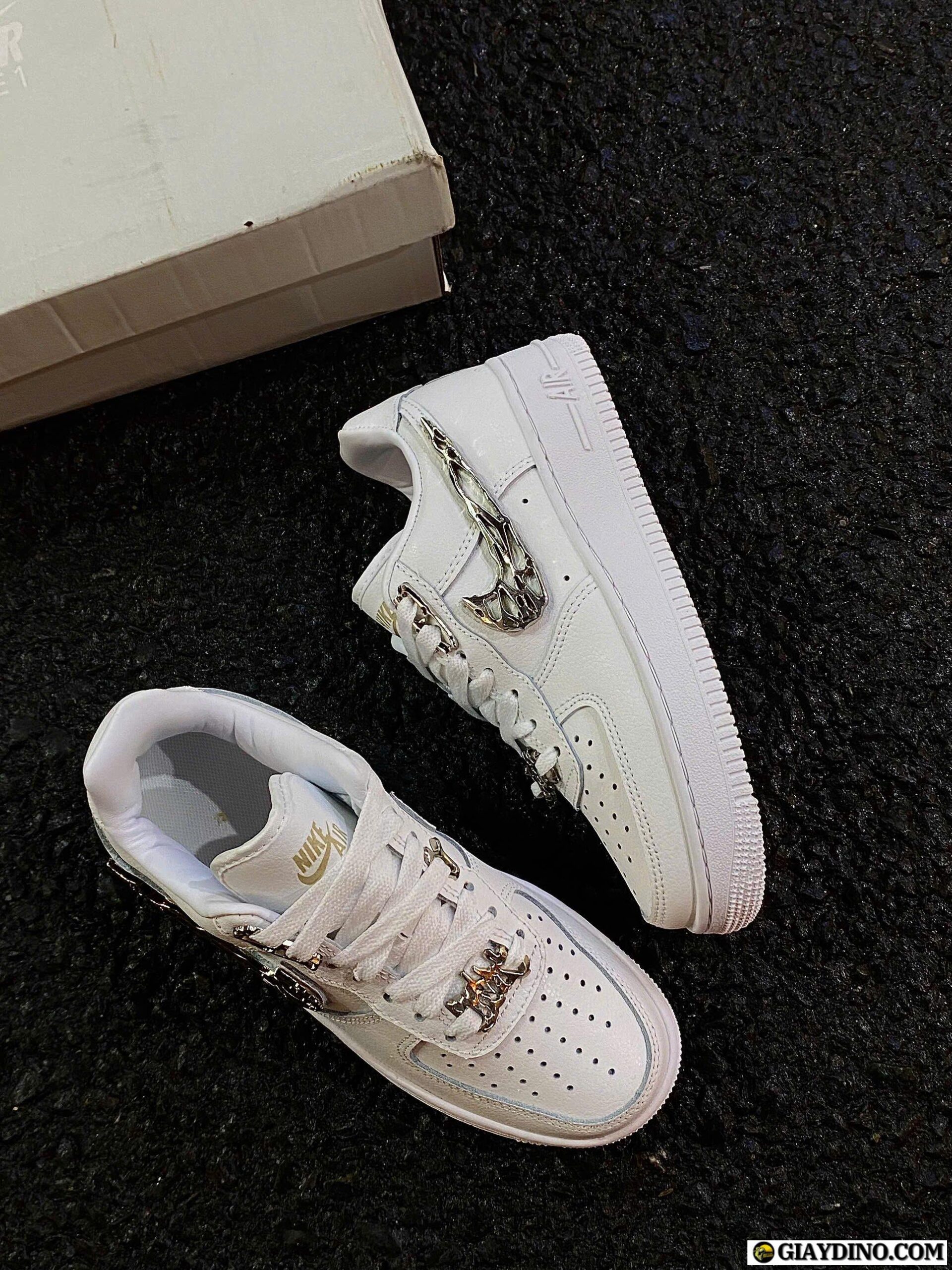 Giay Nike AF1 White Metal scaled Giày Nike AF1 White Metal