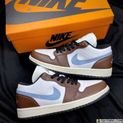 Giày Nike Air Jordan 1 Low Mocha Blue Gray