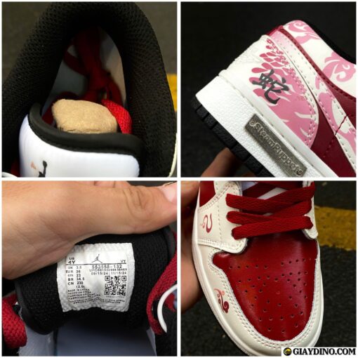 Giày Nike Air Jordan 1 Year Of Snake Red White Cổ Thấp