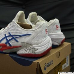 Giay Pickleball Asics Novak Trang Do Xam Giày Pickleball Asics Novak Trắng Đỏ Xám
