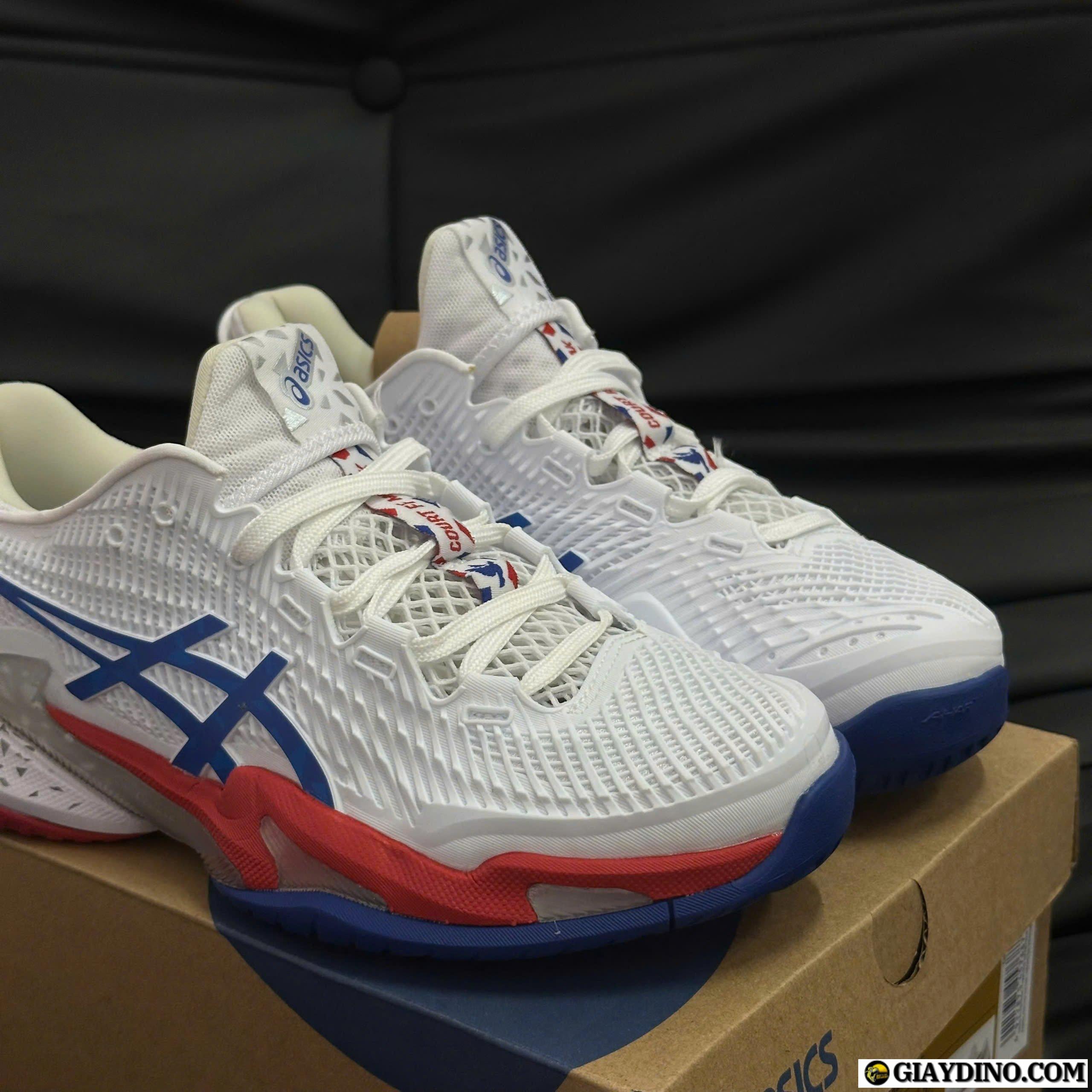 Giay Pickleball Asics Novak White Blue Giày Pickleball Asics Novak White Blue