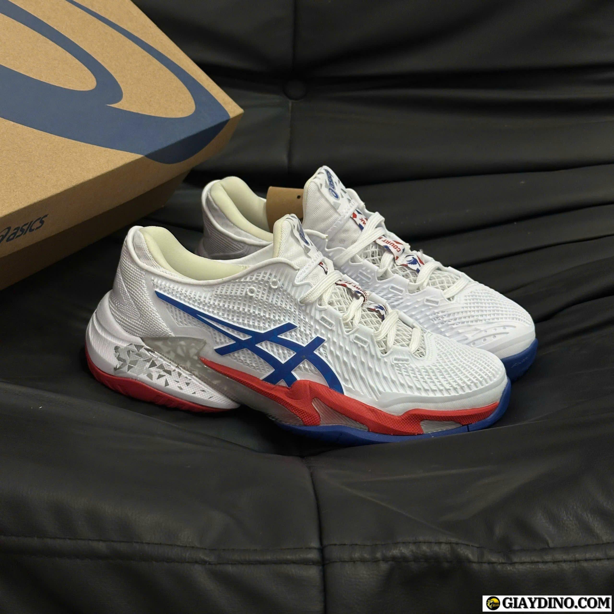 Giay Tennis Asics Novak White Red Blue Giày Tennis Asics Novak White Red Blue