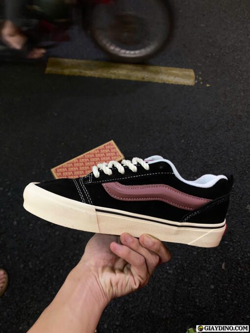 Giày Vans Knu Skool Black White Đen Trắng Đỏ