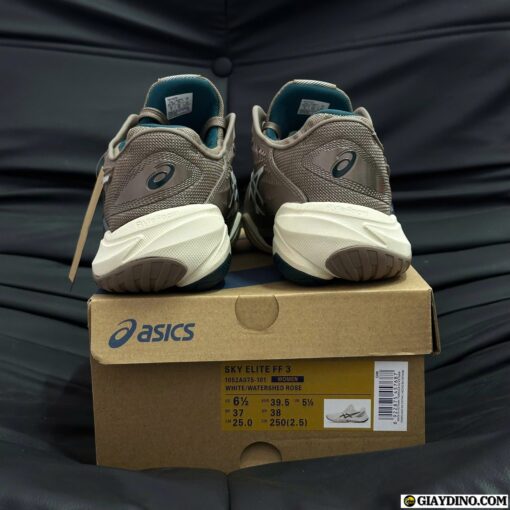 Giày Asics Court FF 3 Taupe Nâu Rêu Phối Xanh Lá