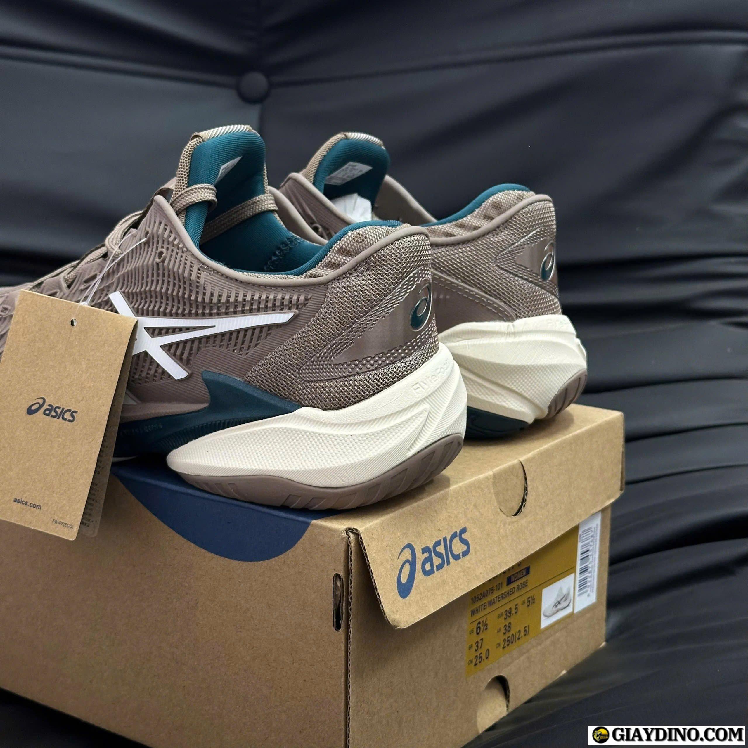 Giay Asics Court FF 3 Taupe White Green Xam Trang Giày Asics Court FF 3 Taupe White Green Xám Trắng