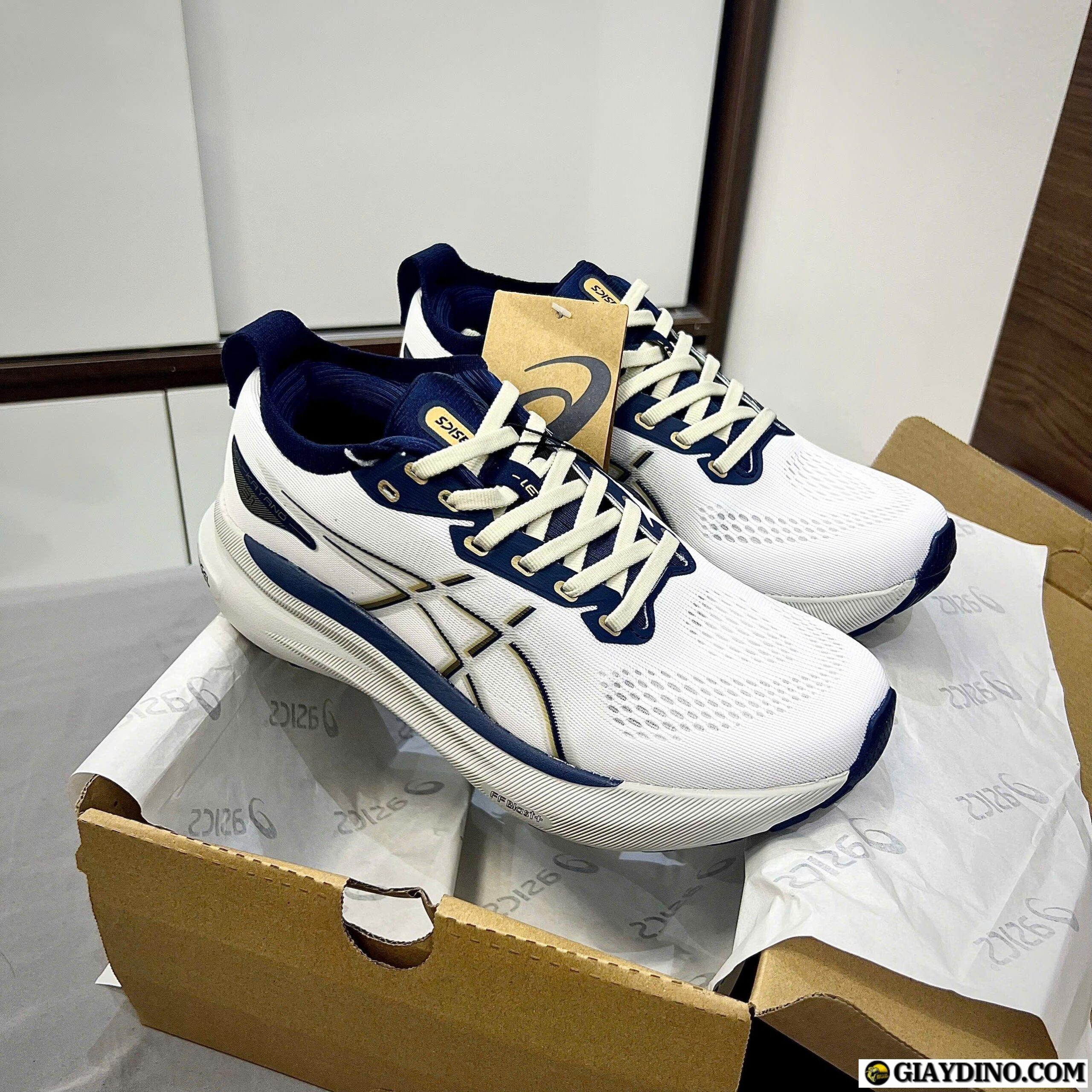 Giày Asics GEL Kayano 31 Glacier Grey Trắng Vàng Giày Asics GEL Kayano 31 Glacier Grey Trắng Vàng