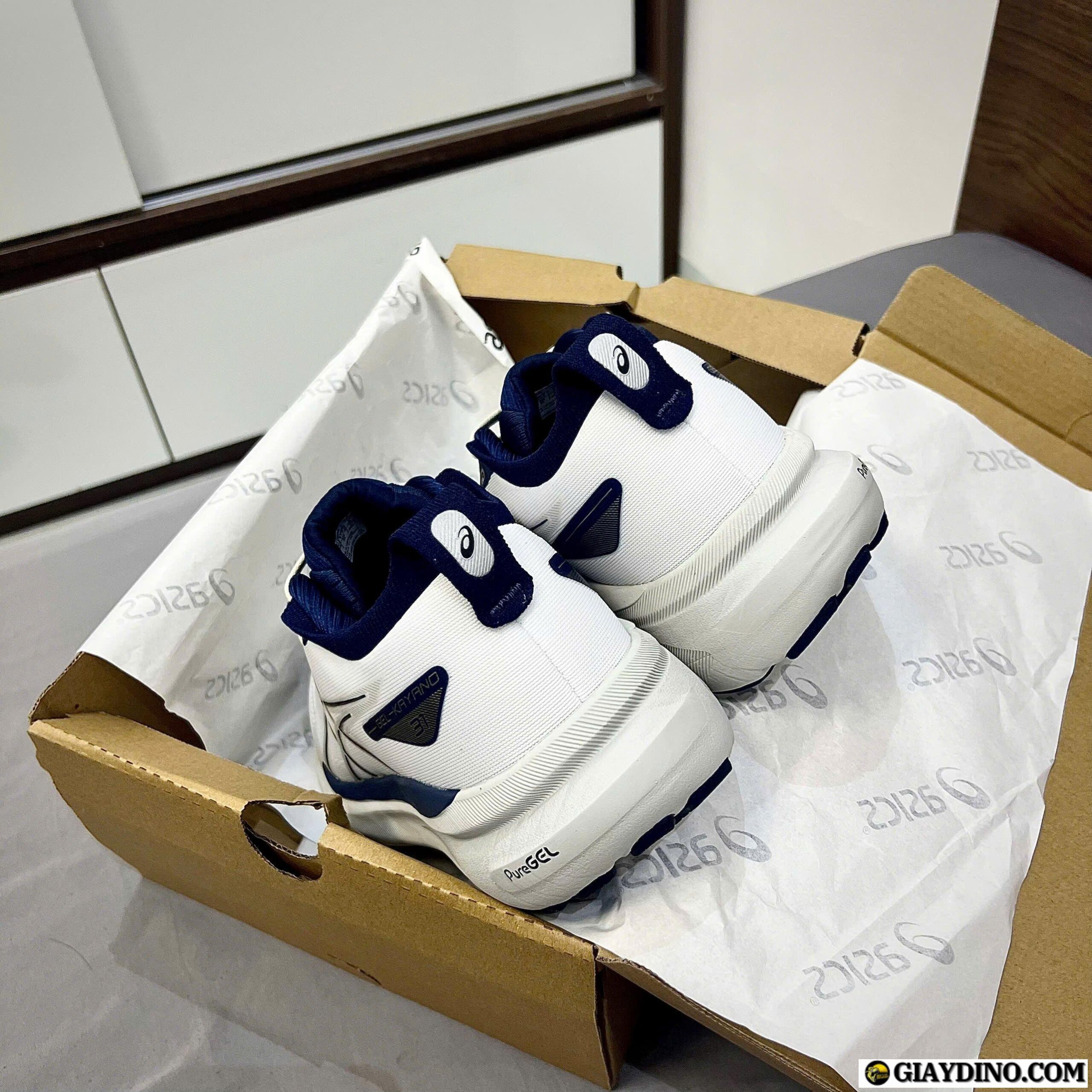 Giày Tennis Asics GEL Kayano 31 Glacier Grey Trắng Vàng Giày Tennis Asics GEL Kayano 31 Glacier Grey Trắng Vàng