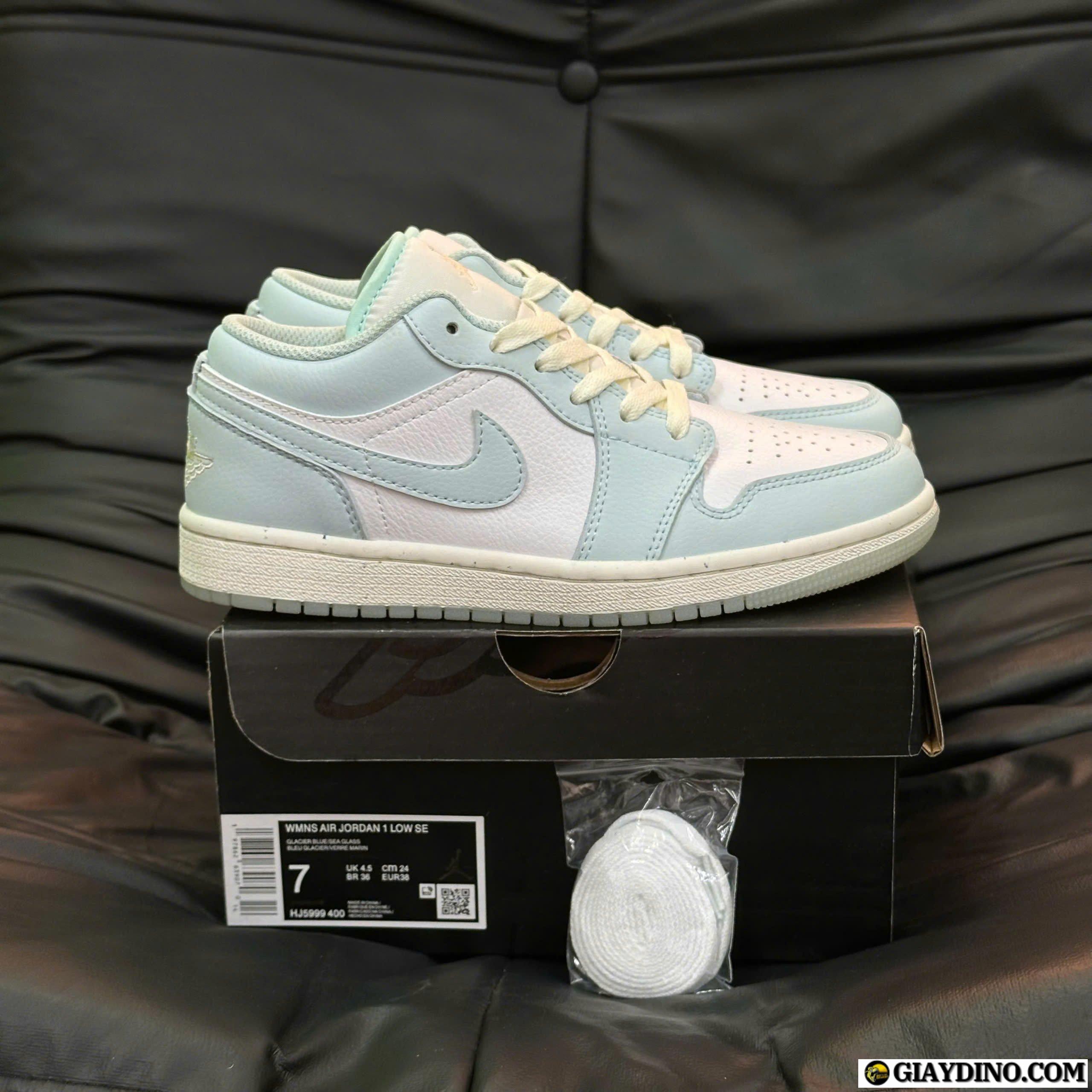 Giày Nike Air Jordan 1 Low Glacier Trắng Xanh Dương