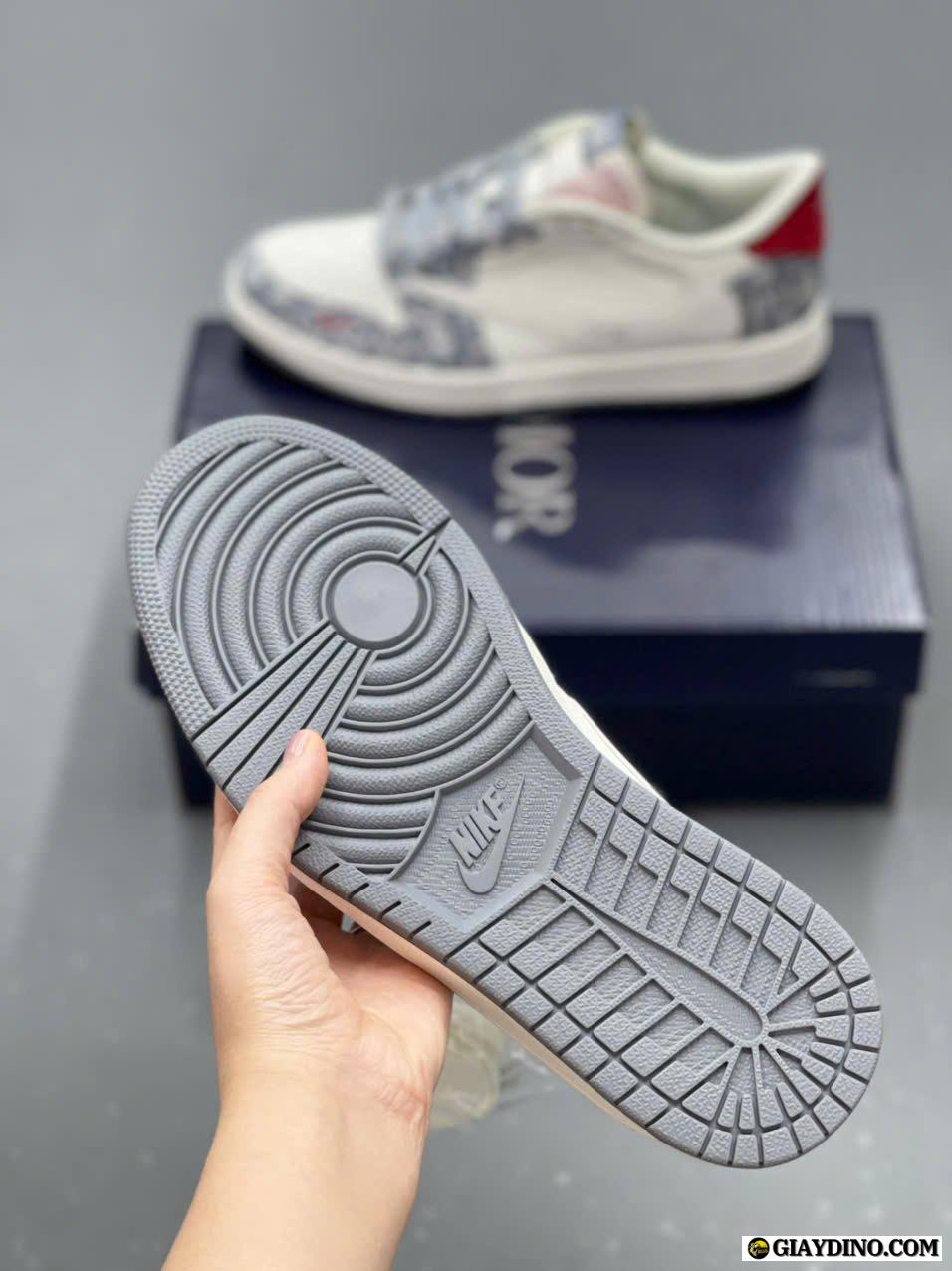 Đế Giày Jordan 1 Low Travis Scott Dior Họa Tiết Xám Đế Giày Jordan 1 Low Travis Scott Dior Họa Tiết Xám