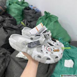 Dep BAPE x Crocs Classic Clog ABC Camo Grey Dép BAPE x Crocs Classic Clog ABC Camo Grey