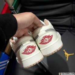 Giày JD1 Cổ Thấp Xám Trắng Gót Đỏ