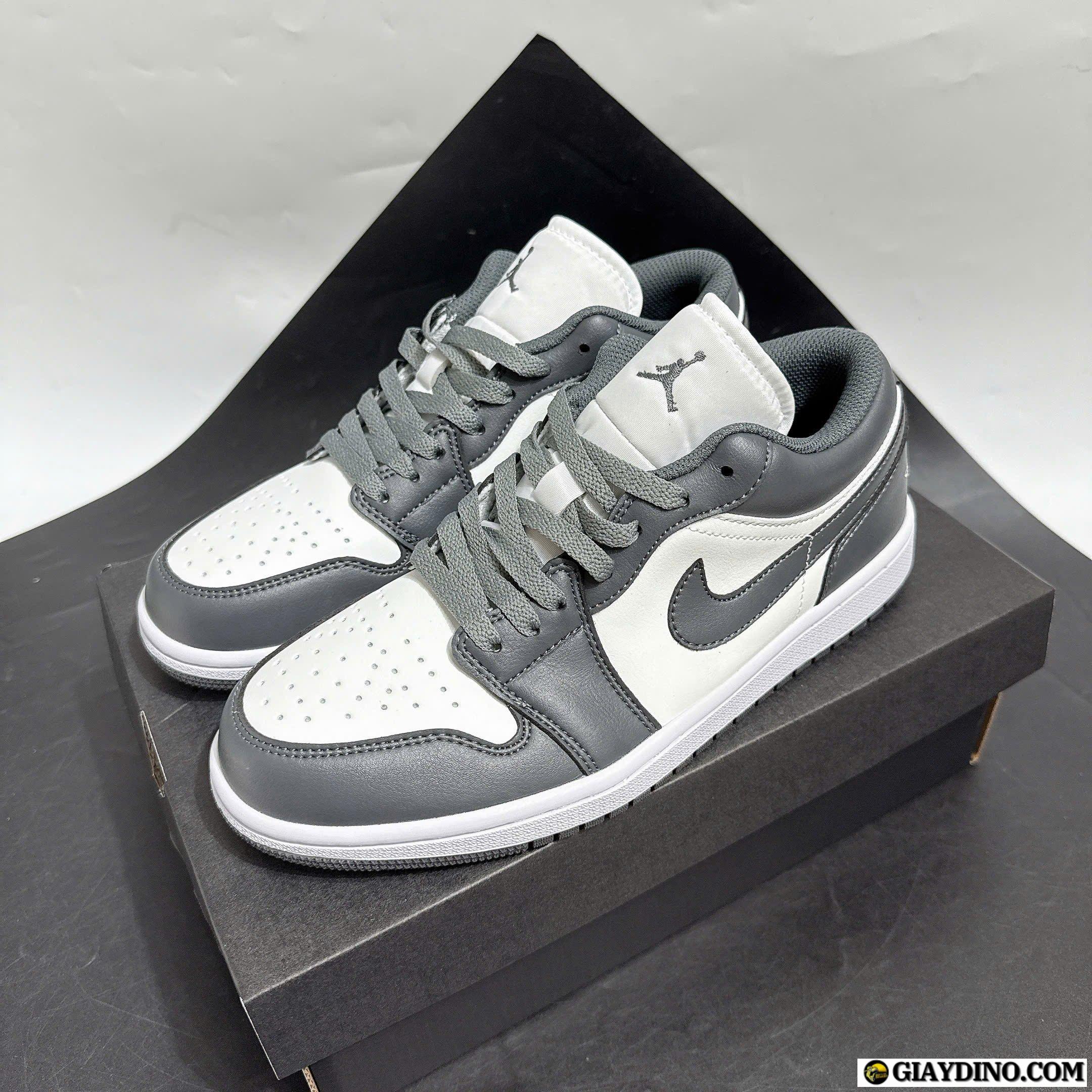 Giày Jordan 1 Cổ Thấp Xám Trắng Iron Grey Giày Jordan 1 Cổ Thấp Xám Trắng Iron Grey