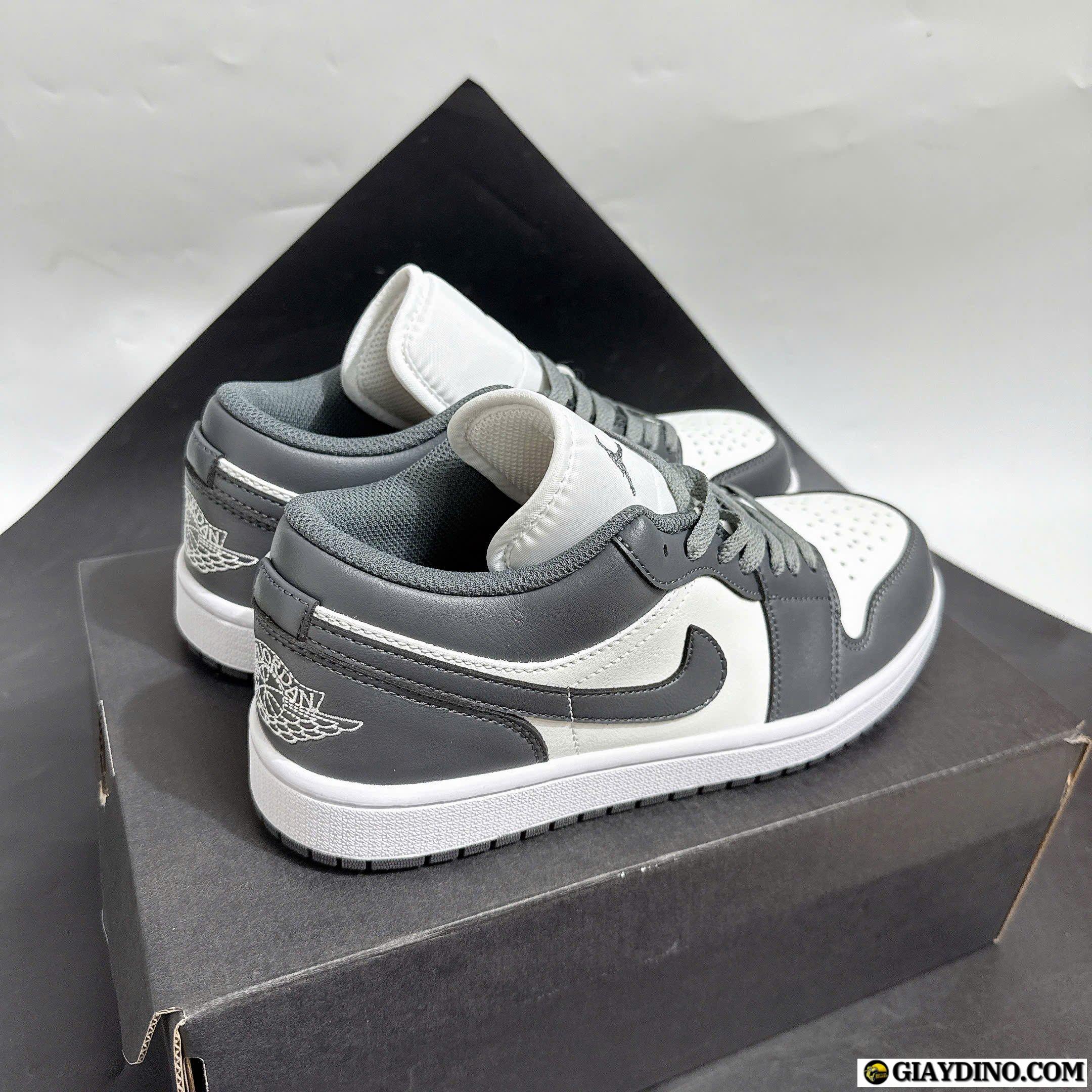 Giày Jordan 1 Cổ Thấp Xám Trắng Giày Jordan 1 Cổ Thấp Xám Trắng