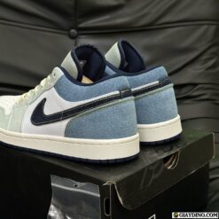 Giay Jordan 1 JD1 Co Thap Xanh Denim Giày Jordan 1 JD1 Cổ Thấp Xanh Denim