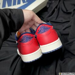 Giay Jordan 1 Retro Co Thap Red Blue Howard University Giày Jordan 1 Retro Cổ Thấp Red Blue Howard University