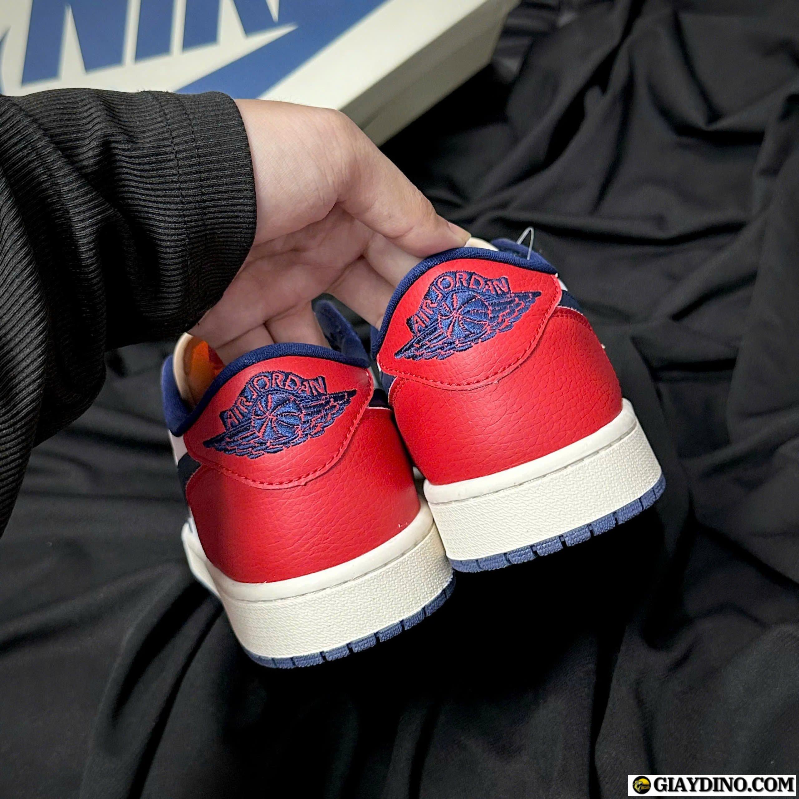 Giày Jordan 1 Retro Cổ Thấp Red Blue Howard University Giày Jordan 1 Retro Cổ Thấp Red Blue Howard University