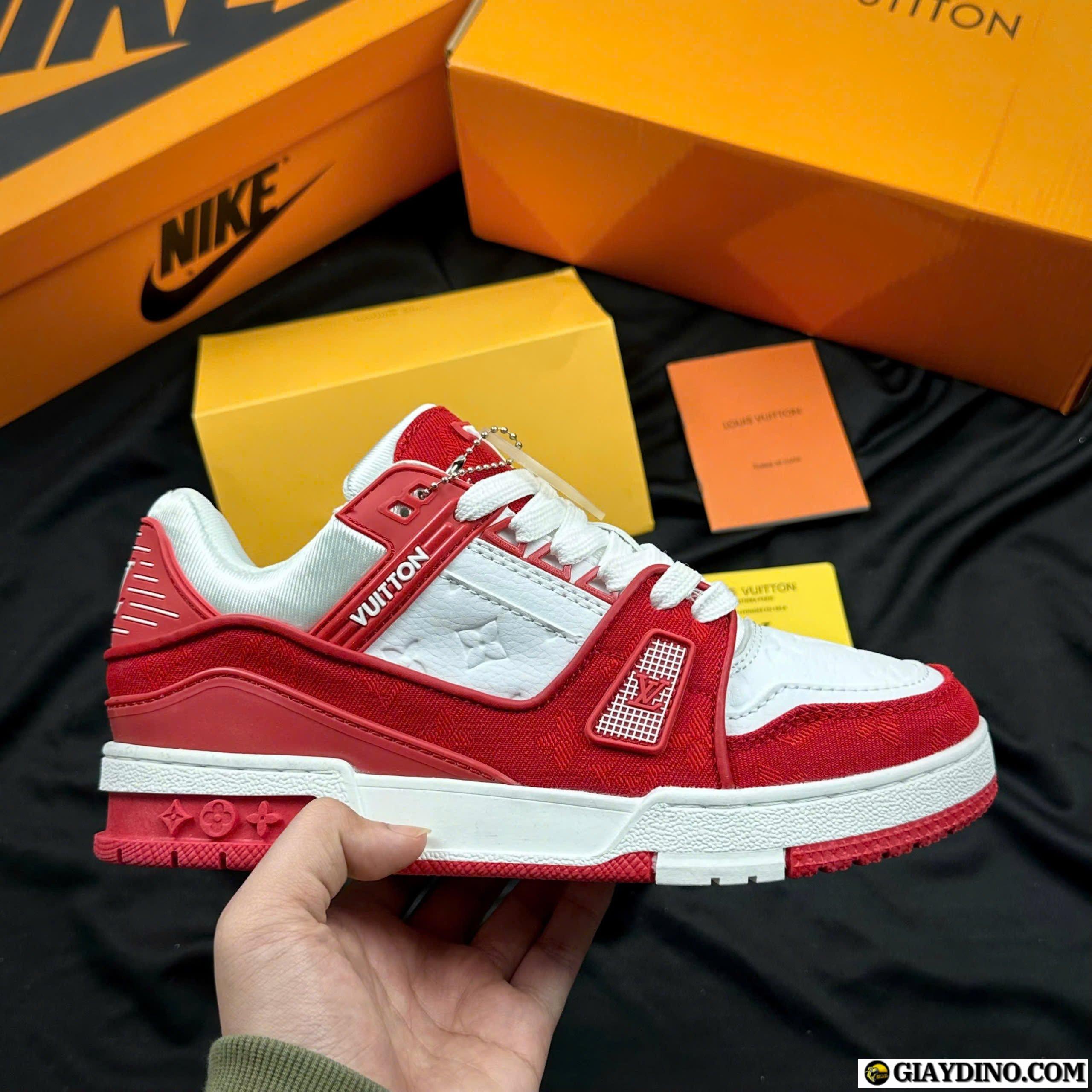 Giày Louis Vuitton LV Trainer Đỏ Trắng Giày Louis Vuitton LV Trainer Đỏ Trắng