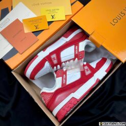 Giay Louis Vuitton LV Trainer Red White Giày Louis Vuitton LV Trainer Red White