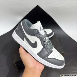 Giay Nike Air Jordan 1 Low GS Xam Trang Giày Nike Air Jordan 1 Low GS Xám Trắng