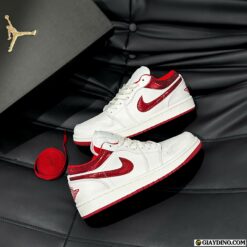 Giày Nike Air Jordan 1 Low Metallic Red White Swoosh