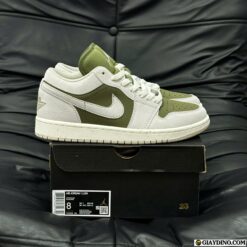 Giay Nike Air Jordan 1 Low SE Medium Olive Sail White Green Giày Nike Air Jordan 1 Low SE Medium Olive Sail White Green