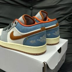 Giay Nike Air Jordan 1 Low SE Phantom Denim Swoosh Giày Nike Air Jordan 1 Low SE Phantom Denim Swoosh