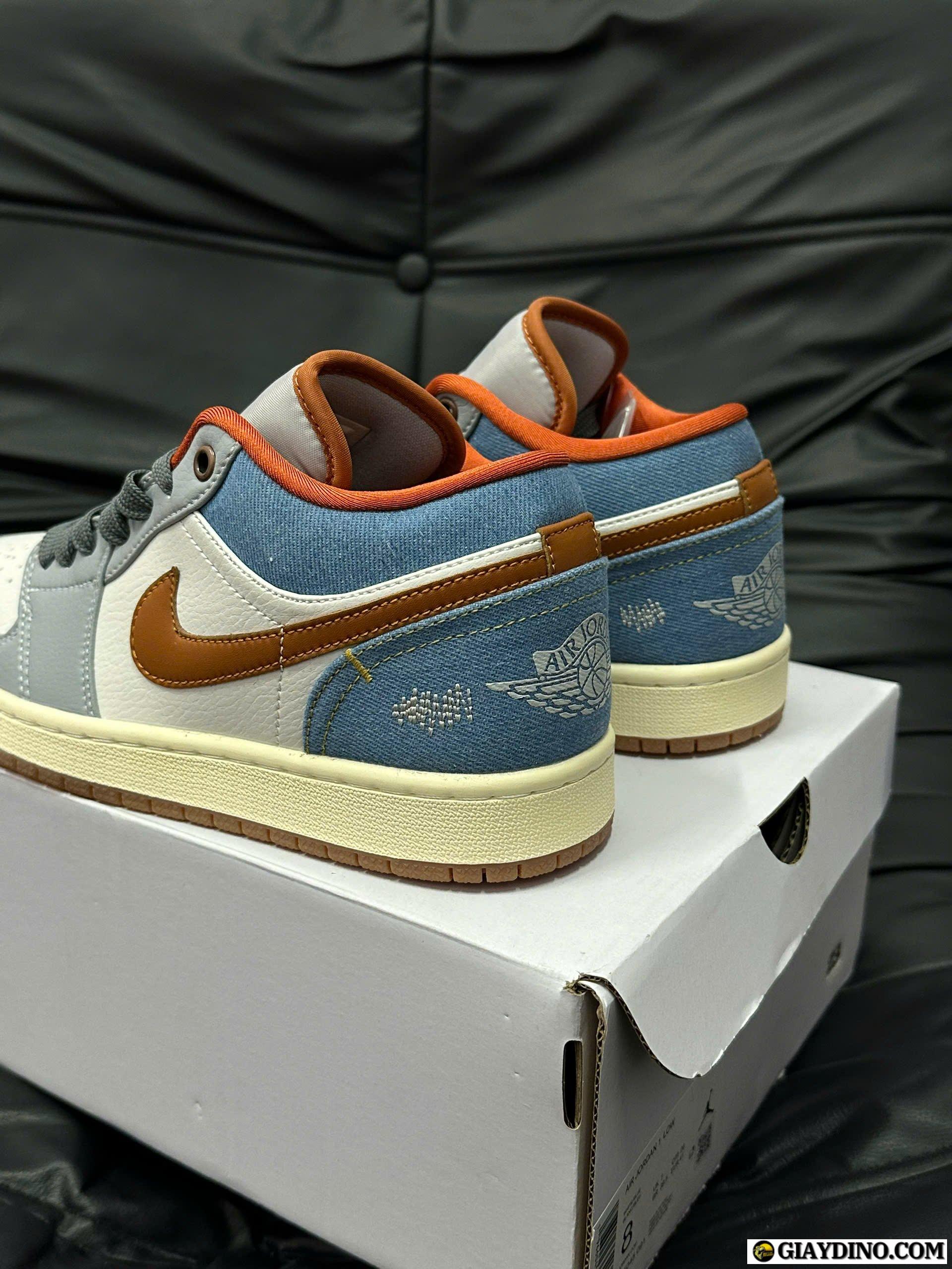 Giày Nike Air Jordan 1 Low SE Phantom Denim Swoosh Giày Nike Air Jordan 1 Low SE Phantom Denim Swoosh