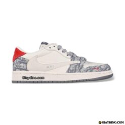 Giày Nike Air Jordan 1 Low Travis Scott Dior White Grey