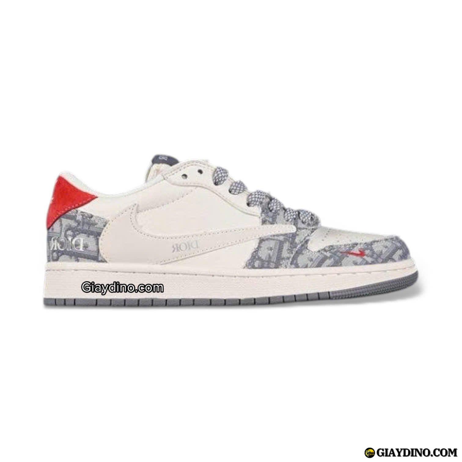 Giay Nike Air Jordan 1 Low Travis Scott Dior White Grey Giày Nike Air Jordan 1 Low Travis Scott Dior White Grey