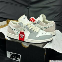 Giày Nike Air Jordan 1 Low Turquoise White Grey