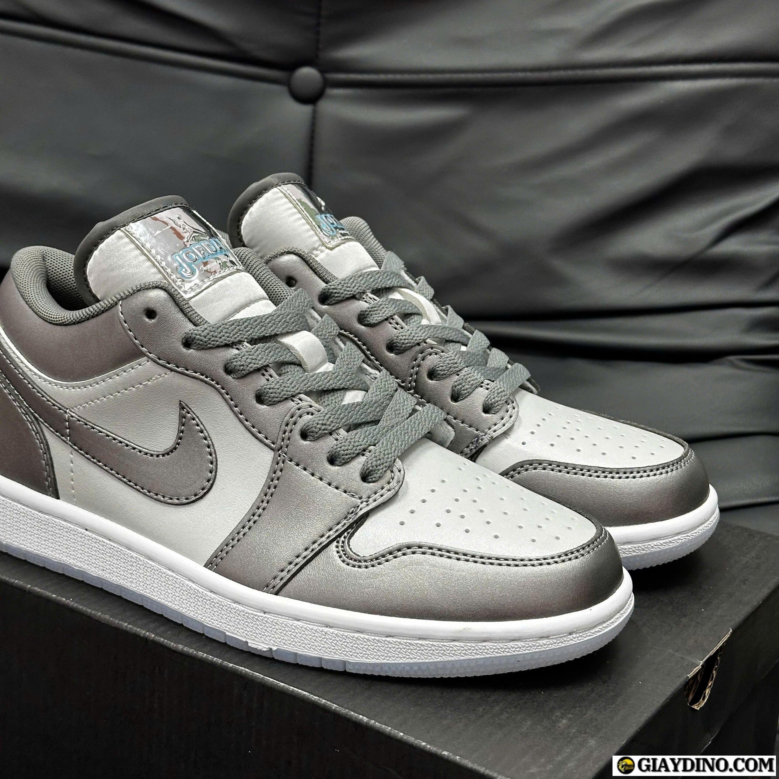 Giày Nike Jordan 1 Cổ Thấp Xám Bạc Giày Nike Jordan 1 Cổ Thấp Xám Bạc