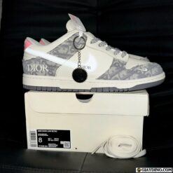Giay Nike SB Dunk Low Top Dior White Gray Logo Da Quang Giày Nike SB Dunk Low Top Dior White Gray Logo Dạ Quang