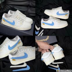 Giay Nike Union LA x Air Jordan 1 KO Low Trang Logo Xam Xanh Giày Nike Union LA x Air Jordan 1 KO Low Trắng Logo Xám Xanh