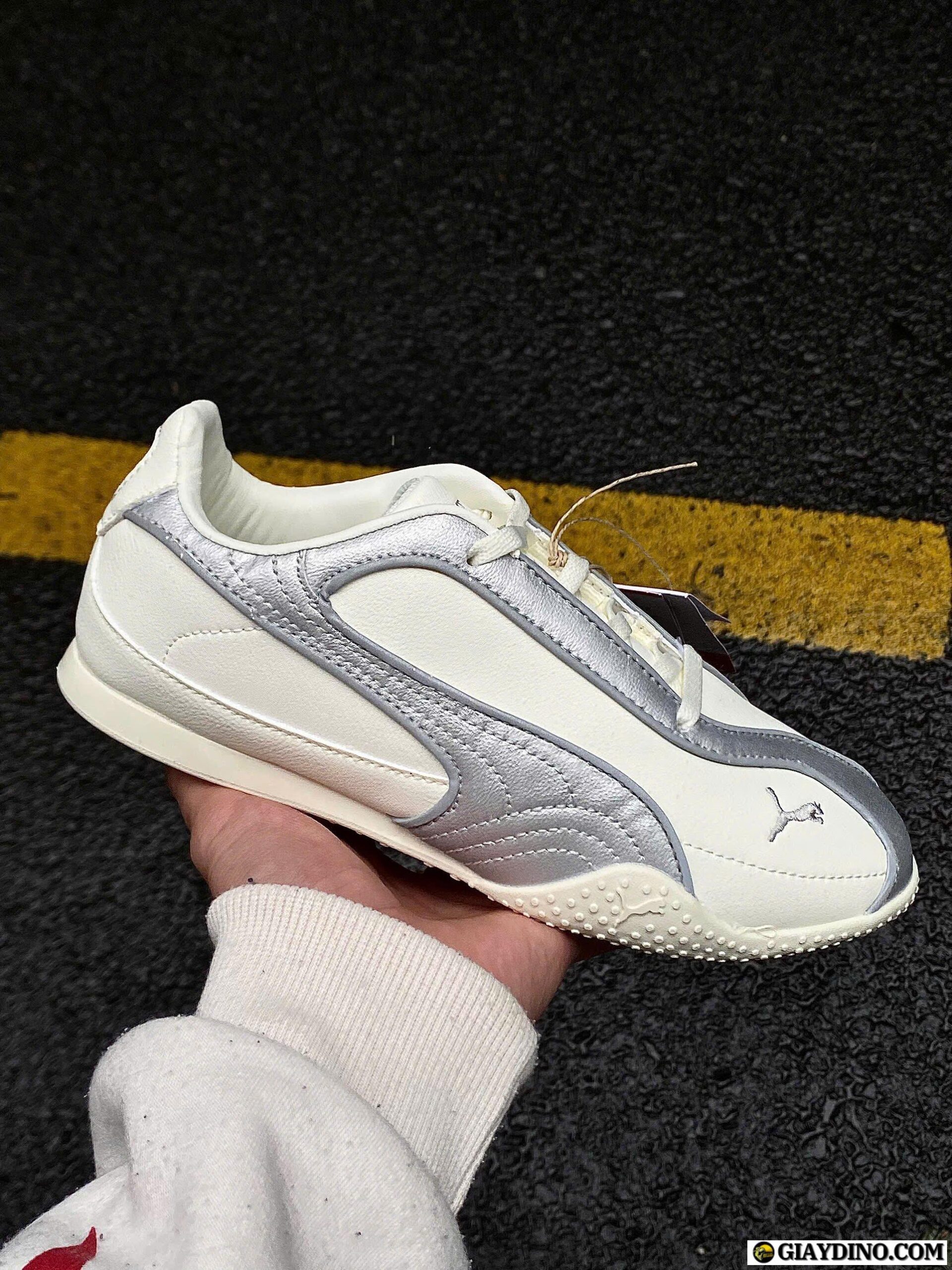 Giày Puma Bella V2 Leather Biedge Silver Trắng Bạc Giày Puma Bella V2 Leather Biedge Silver Trắng Bạc