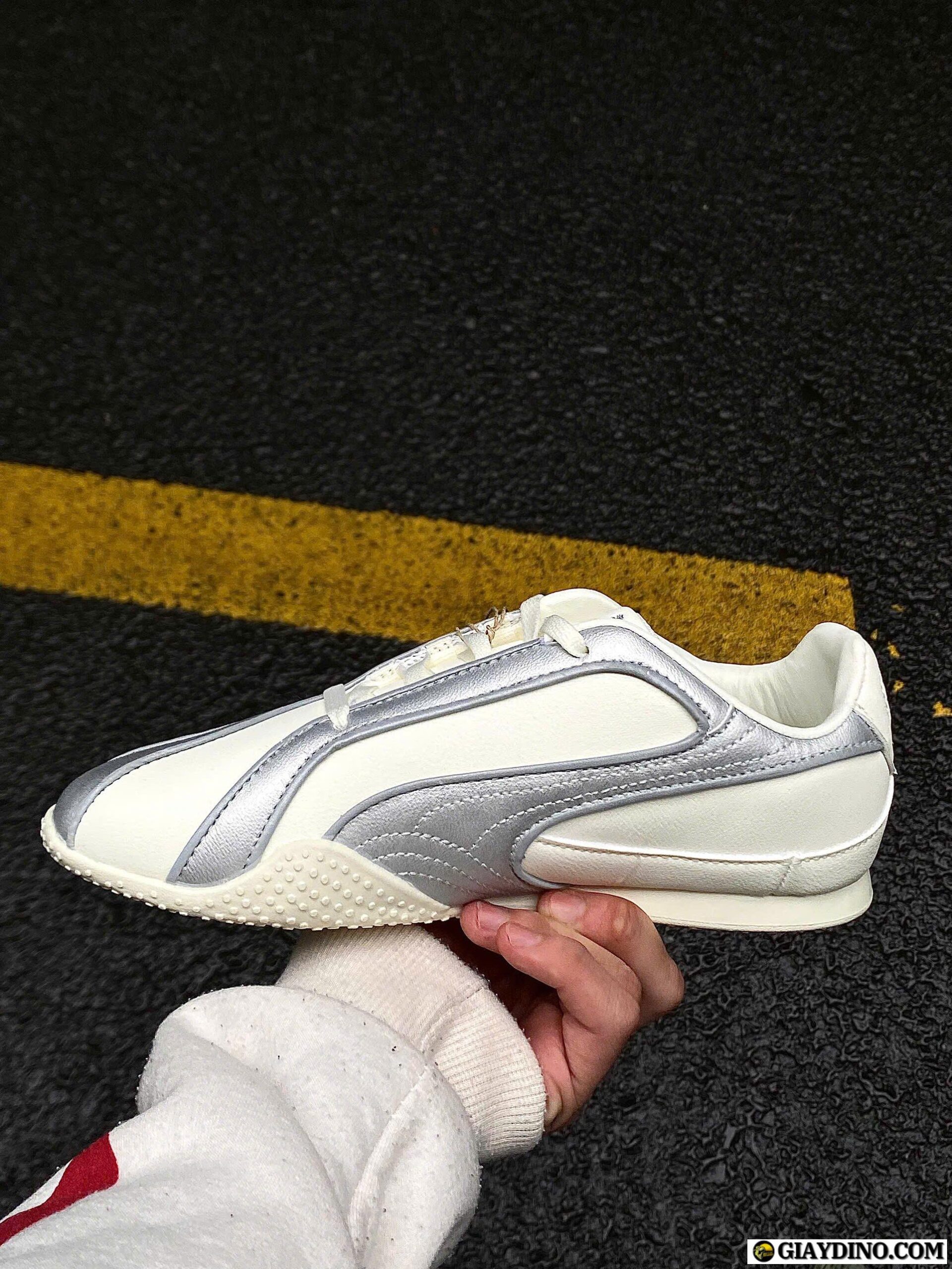 Giày Puma Bella V2 Leather Warm White Silver Giày Puma Bella V2 Leather Warm White Silver