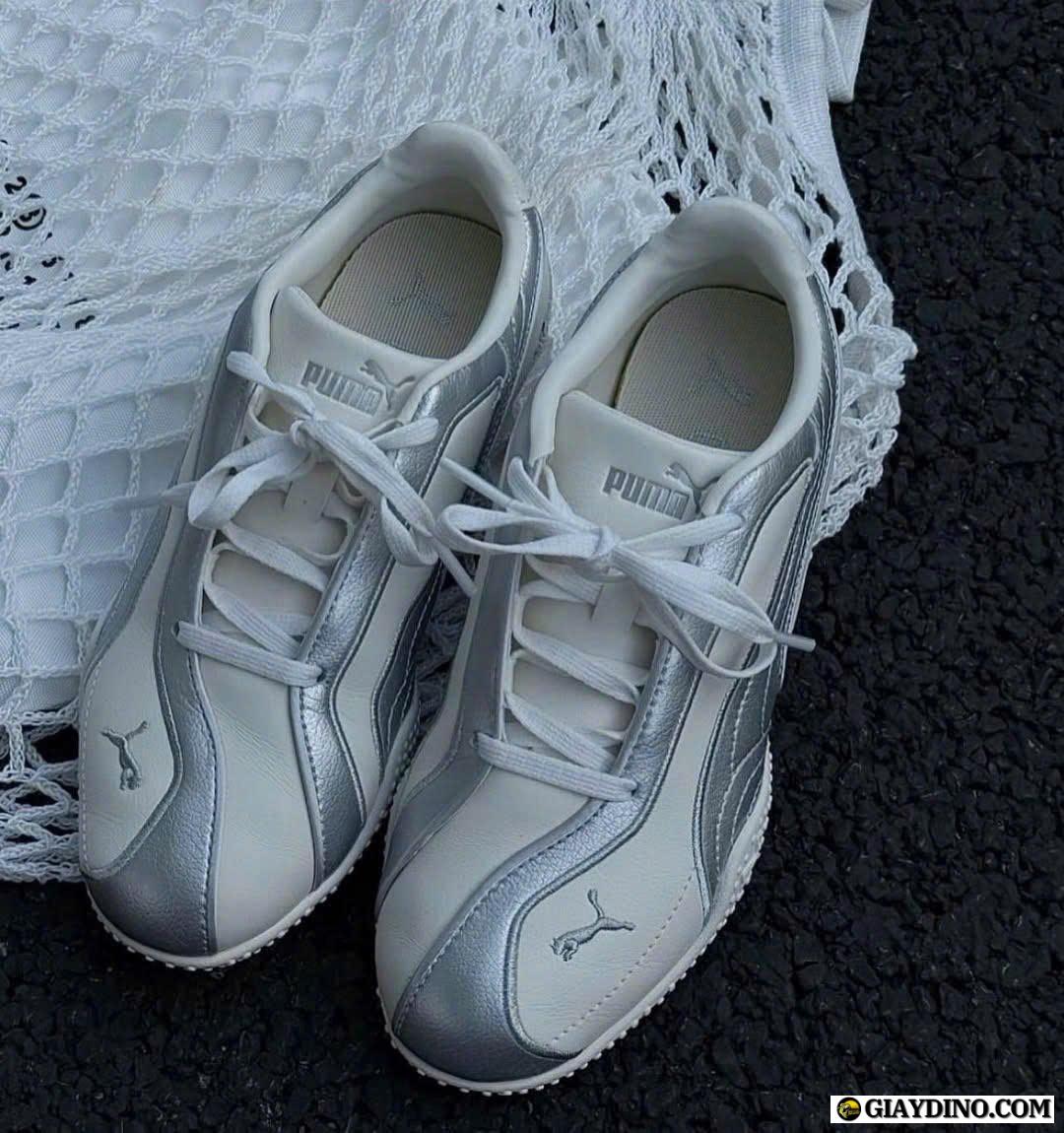 Giày Puma Wmns Bella V2 Leather Warm White Silver Giày Puma Wmns Bella V2 Leather Warm White Silver