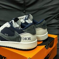 Giay Air Jordan 1 Low Travis Scott x Dior Grey Navy Blue Giày Air Jordan 1 Low Travis Scott x Dior Grey Navy Blue