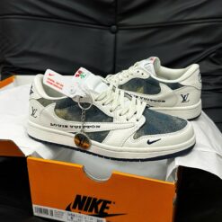 Giay Air Jordan 1 Low Travis Scott x LV White Cream Denim Blue Giày Air Jordan 1 Low Travis Scott x LV White Cream Denim Blue