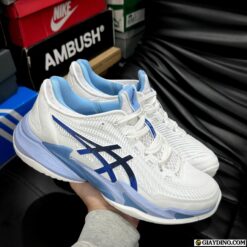 Giay Asics Novak Court FF 3 White Tuna Blue Trang Xanh Duong Giày Asics Novak Court FF 3 White Tuna Blue Trắng Xanh Dương