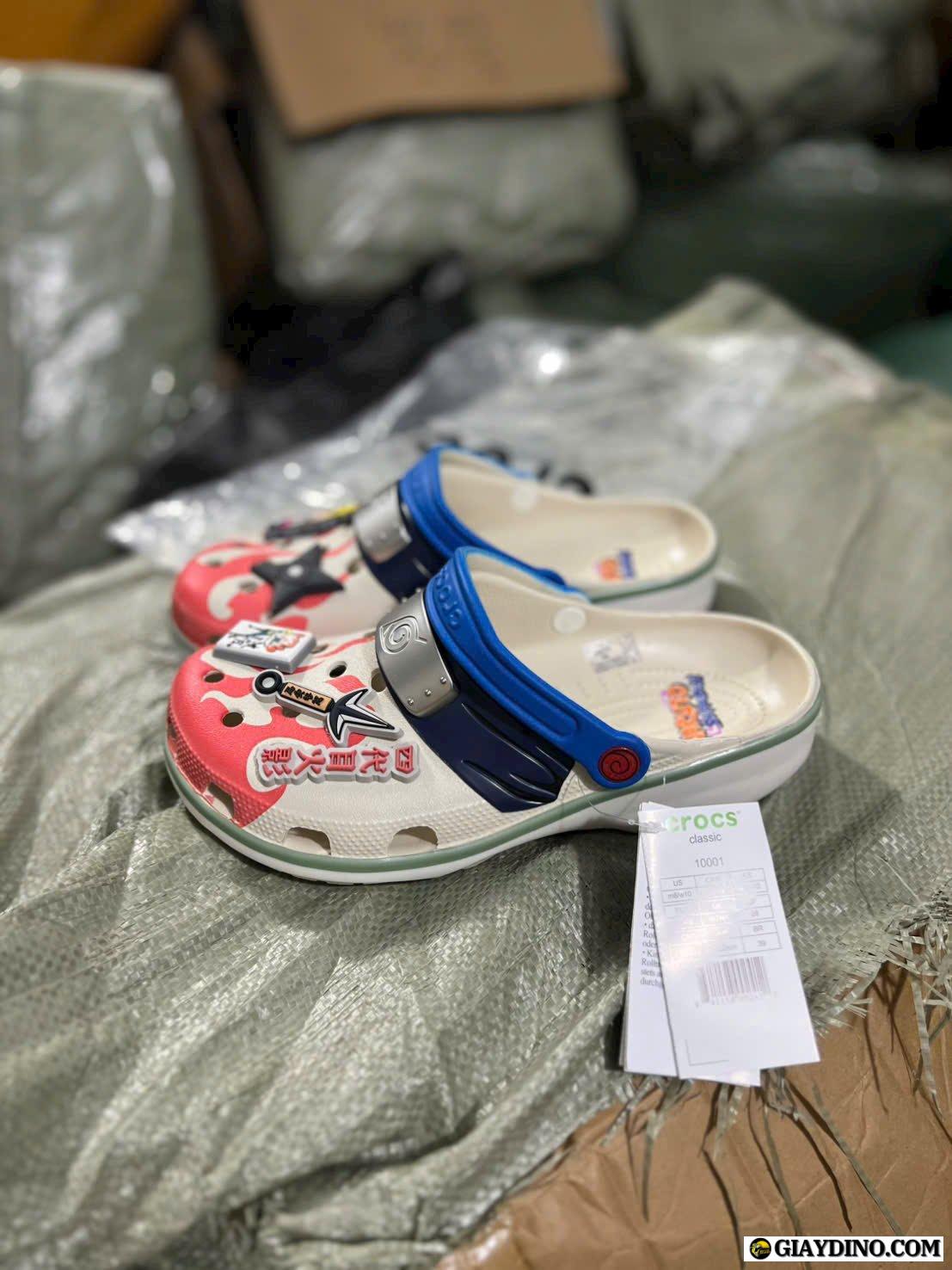 Giày Crocs x Naruto Kem Đỏ Xanh Shippuden Classic Minato Giày Crocs x Naruto Kem Đỏ Xanh Shippuden Classic Minato