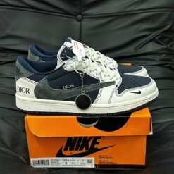 Giay Jordan 1 Travis Dior Xam Xanh Navy Giày Jordan 1 Travis Dior Xám Xanh Navy